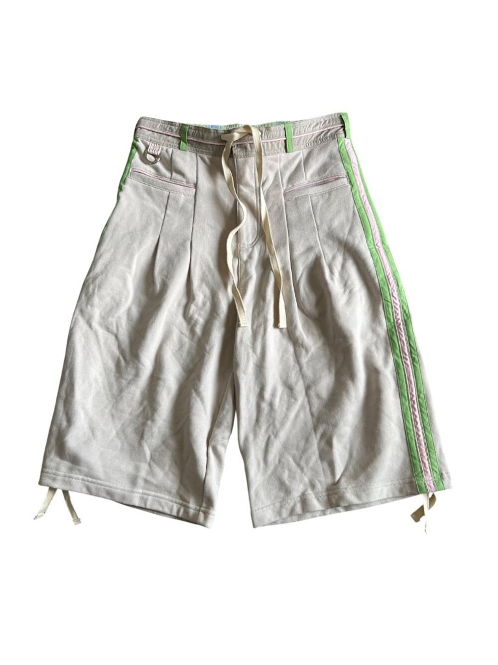Bydrewcwiek Women's Sz 1 Drawstring Shorts With Pink Striped Accents